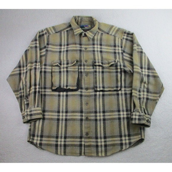 ExOfficio Outdoor Sport Shirt Mens M Brown Plaid‎ Long Sleeve Button Up Fishing - Picture 1 of 9